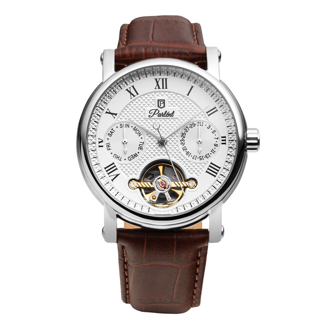 Parlent Magnus Calibre - Men's Watch 41mm, Dual Core Movement, Waterproof 5ATM (50M), Stainless Steel