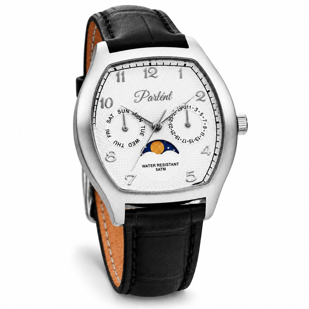 Parlent Valor - Men's Watches 36mm × 42.5mm, Miyota Japan 6P20 Quartz Movement, Waterproof 5ATM (50M), Stainless Steel